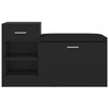 vidaXL Banco zapatero de madera de ingenier&iacute;a negro 94,5x31x57 cm