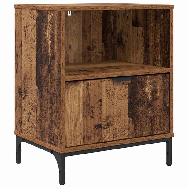 vidaXL Mesa de Noche Madera vieja 49 x 36 x 61 cm Madera contrachapada