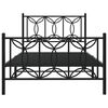 vidaXL Estructura cama sin colchón con estribo metal negro 100x200 cm
