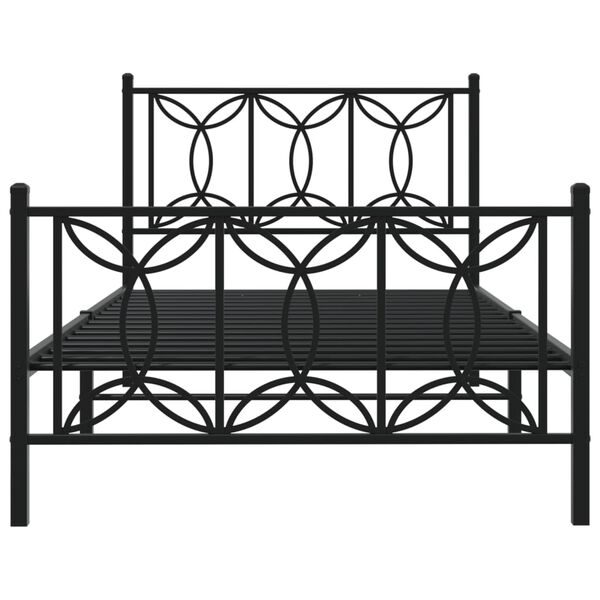 vidaXL Estructura cama sin colchón con estribo metal negro 100x200 cm