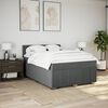 vidaXL Cama box spring con colch&oacute;n tela gris oscuro 160x200 cm