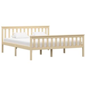 vidaXL Estructura de cama sin colch&oacute;n madera pino natural 160x200 cm