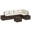 vidaXL Conjunto de sof&aacute; de jard&iacute;n 6 uds. Marr&oacute;n rat&aacute;n sint&eacute;tico