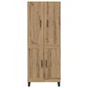 vidaXL Aparador alto 2 pcs Roble artesanal 69,5 x 34 x 180 cm