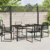 vidaXL Conjunto de Comedor de Jard&iacute;n 5 pcs Negro