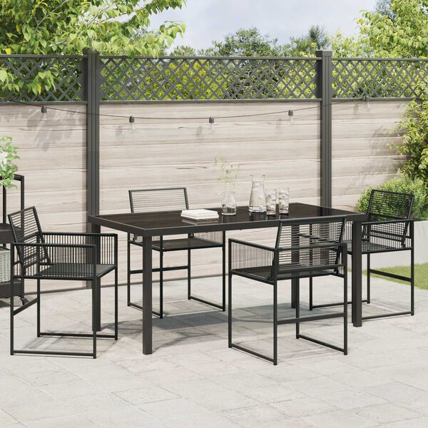 vidaXL Conjunto de Comedor de Jard&iacute;n 5 pcs Negro
