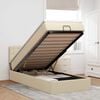 vidaXL Estructura de cama otomana con colch&oacute;n tela crema 90x190cm