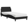 vidaXL Cama con colch&oacute;n Dover tela negro 90x200 cm