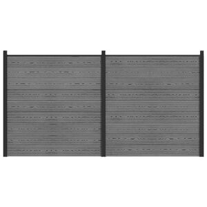 vidaXL Conjunto de valla 353 x 186 cm WPC y Aluminio Gris