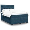 vidaXL Cama box spring con colch&oacute;n terciopelo azul 160x200 cm