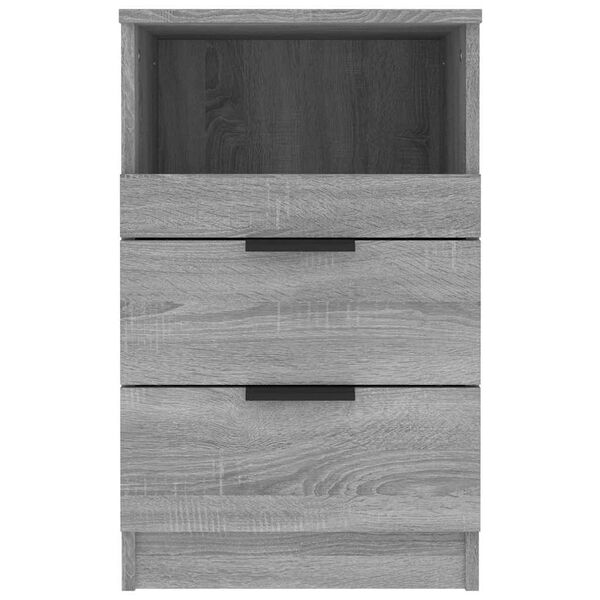 vidaXL Mesitas de noche 2 uds madera contrachapada gris Sonoma