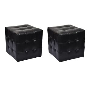 vidaXL Taburetes cubo negros