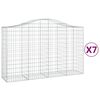 vidaXL Cestas de gaviones 7 uds forma de arco hierro 200x50x120/140 cm