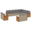 vidaXL Set de sof&aacute;s de jard&iacute;n 12 pzas y cojines rat&aacute;n sint&eacute;tico marr&oacute;n