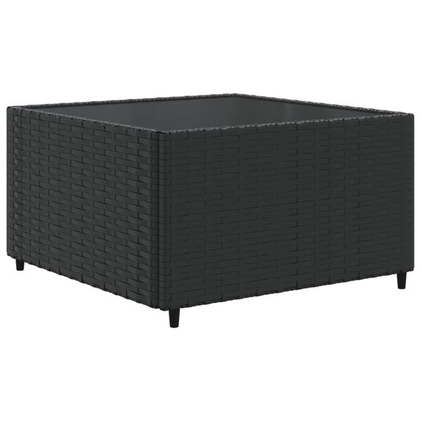 vidaXL Set de muebles de jard&iacute;n 8 pzas y cojines rat&aacute;n sint&eacute;tico negro