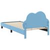 vidaXL Estructura de cama con cabecera Azul 90 x 200 cm PU