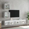vidaXL Muebles de TV de pared con LED 5 pzas madera ingeniería blanco