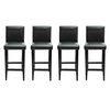 vidaXL Taburetes de cocina 4 unidades cuero artificial negro