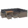 vidaXL Conjunto de sof&aacute;s de jard&iacute;n 13 uds. Gris rat&aacute;n sint&eacute;tico
