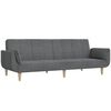vidaXL Sof&aacute; cama de 2 plazas con dos almohadas tela gris claro