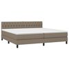 vidaXL Cama box spring con colch&oacute;n tela gris taupe 200x200 cm