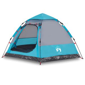 vidaXL Tienda de campa&ntilde;a caba&ntilde;a 4 personas apertura r&aacute;pida azul