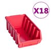 vidaXL Kit de cajas de almacenaje 103 pzas paneles de pared rojo/negro