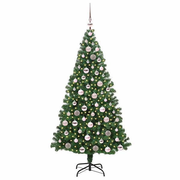 vidaXL &Aacute;rbol de Navidad artificial Verde 180 cm PVC y Acero y Pl&aacute;stico