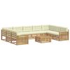 vidaXL Conjunto de sof&aacute;s de exterior 10 uds. Blanco y Crema