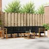 vidaXL Conjunto de sof&aacute;s de exterior con coj&iacute;n 7 pcs Natural y negro