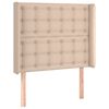 vidaXL Cabecero con orejas cuero sint&eacute;tico capuchino 93x16x118/128 cm
