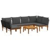vidaXL 7 pcs Madera de Acacia S&oacute;lida y Cuerda Natural