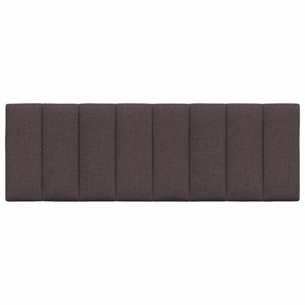 vidaXL Cabecero de cama acolchado Hanko tela marr&oacute;n oscuro 120 cm