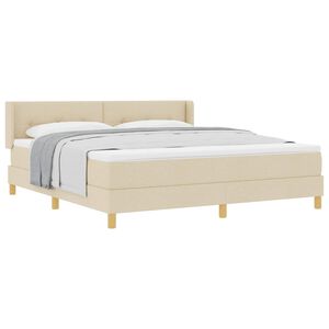 vidaXL Cama tipo Box Spring con colch&oacute;n Crema 200 x 180 cm Poli&eacute;ster