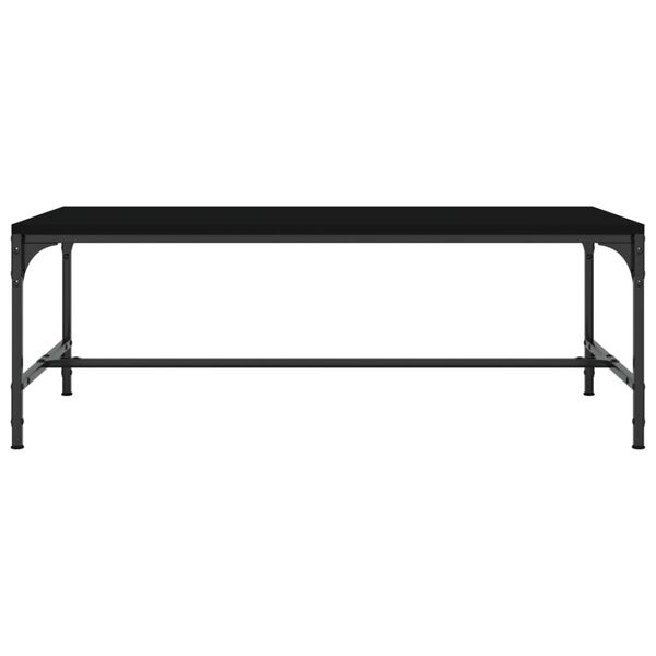 vidaXL Mesa de centro de madera contrachapada negro 100x50x35 cm