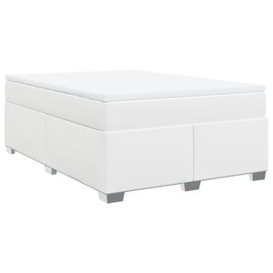vidaXL Cama box spring con colch&oacute;n cuero sint&eacute;tico blanco 140x200cm