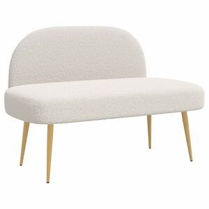 vidaXL Banco tapizado con respaldo Crema 110 x 60 x 76 cm Boucl&eacute;