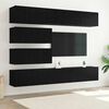 vidaXL Conjunto de mueble de TV 6 pcs Roble Negro Madera de ingenier&iacute;a