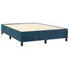vidaXL Cama box spring colch&oacute;n y LED terciopelo azul oscuro 140x200 cm