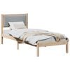vidaXL Estructura de cama Gris Claro 80 x 190 cm Madera de pino macizo