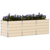 vidaXL Jardinera Marfil 240 x 80 x 75 cm Acero