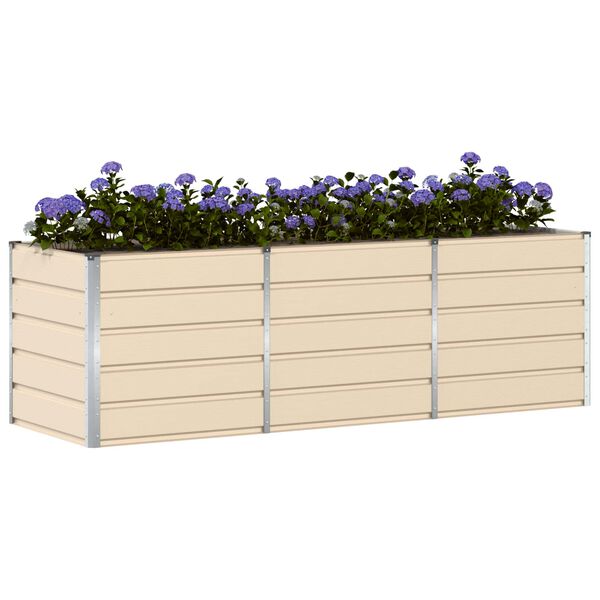 vidaXL Jardinera Marfil 240 x 80 x 75 cm Acero