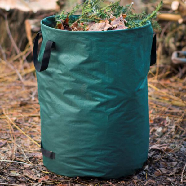 Nature Bolsa de basura para jard&iacute;n redonda verde 240 L