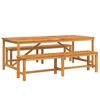 vidaXL Conjunto de Comedor de Jard&iacute;n 3 uds. Marr&oacute;n