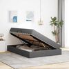 vidaXL Cama con almacenamiento y colchón Gris oscuro 140 x 190 cm