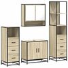 vidaXL Juego de muebles de ba&ntilde;o 4 pzas contrachapada roble sonoma
