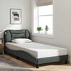 vidaXL Estructura de cama sin colch&oacute;n Hvar tela gris oscuro 90x190 cm