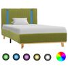 vidaXL Estructura de cama con LED tela verde 90x200 cm