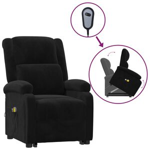 vidaXL Sillón de masaje elevable terciopelo negro
