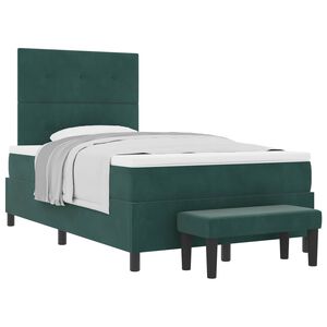 vidaXL Cama tipo Box Spring Verde oscuro 120 x 200 cm Terciopelo